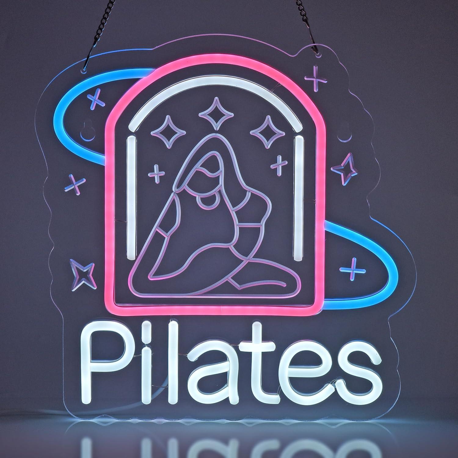 Yoga Fitness Centre - Enseigne néon Pilates à LED USB
