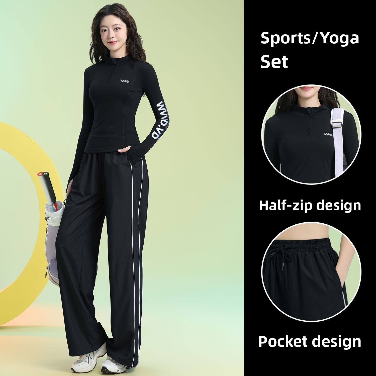 Yoga Fitness Centre - Ensemble de sport pour femmes, manches