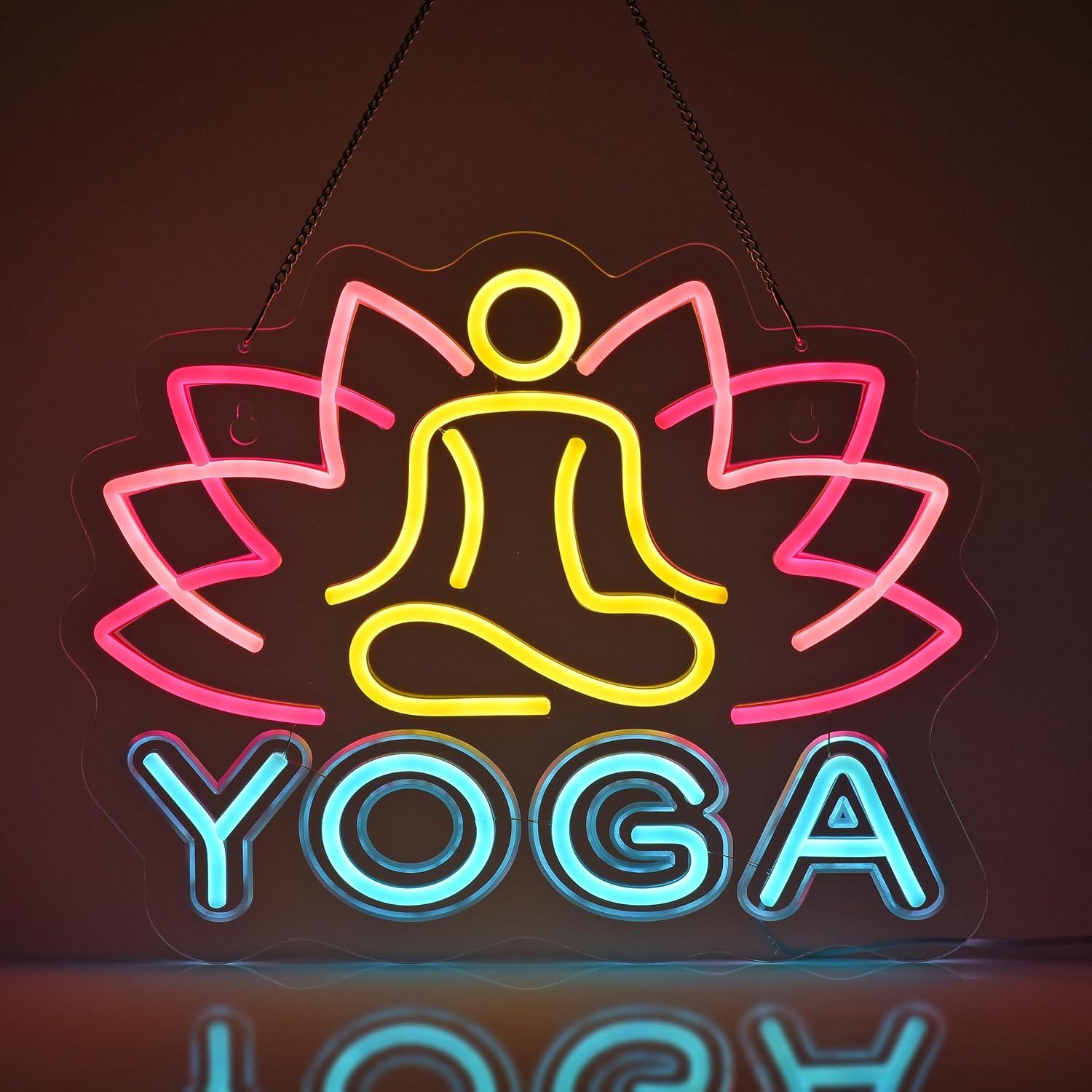 Yoga Fitness Club - Enseigne néon Yoga à LED dimmable