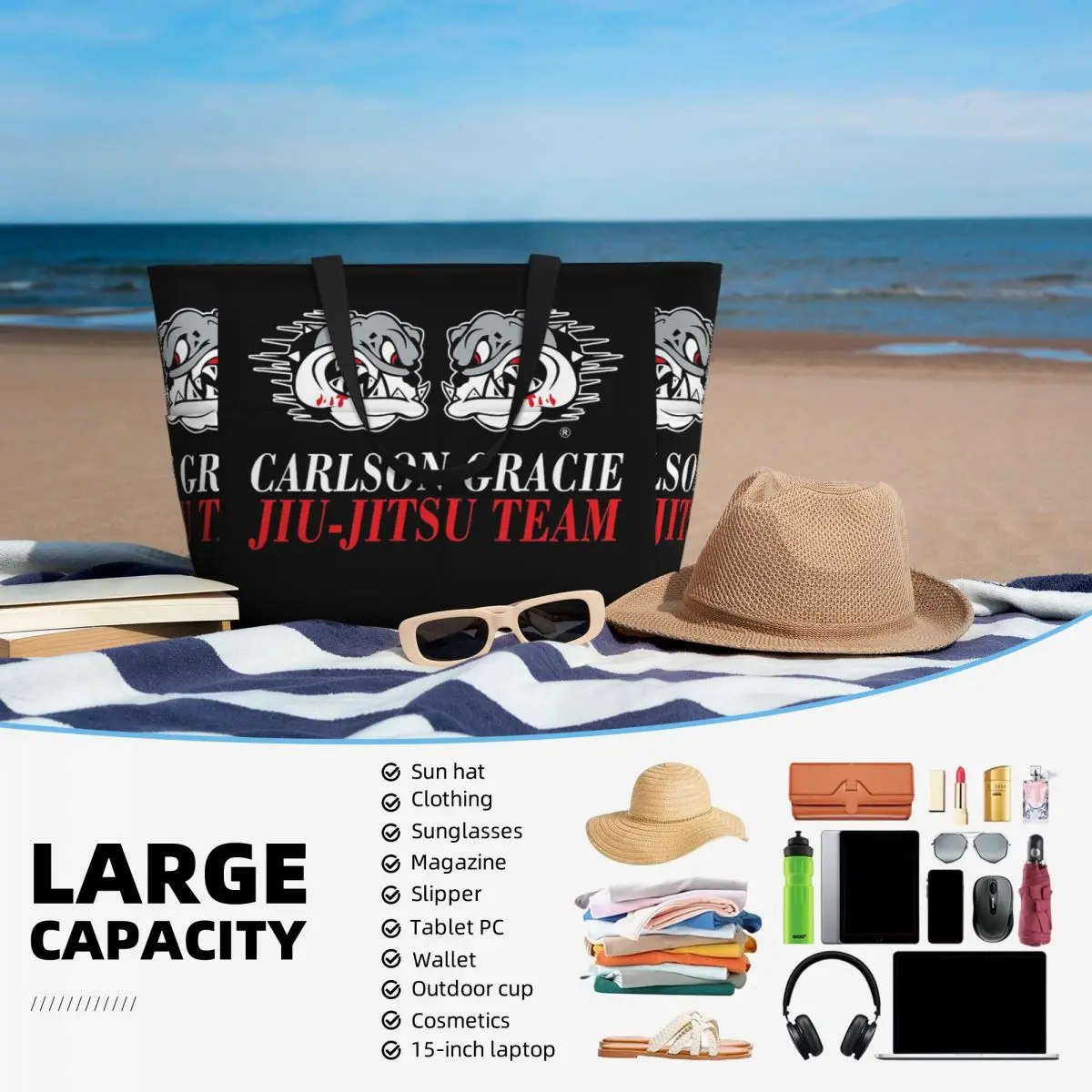 Sac fourre-tout de plage avec  - Yoga Fitness Jiu Jitsu avis et prix